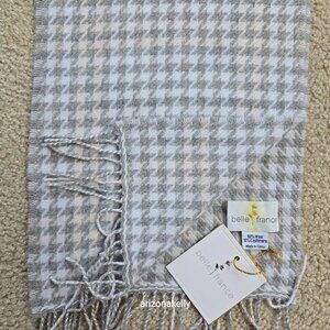 NWT Wool & Cashmere Houndstooth Scarf Belle France